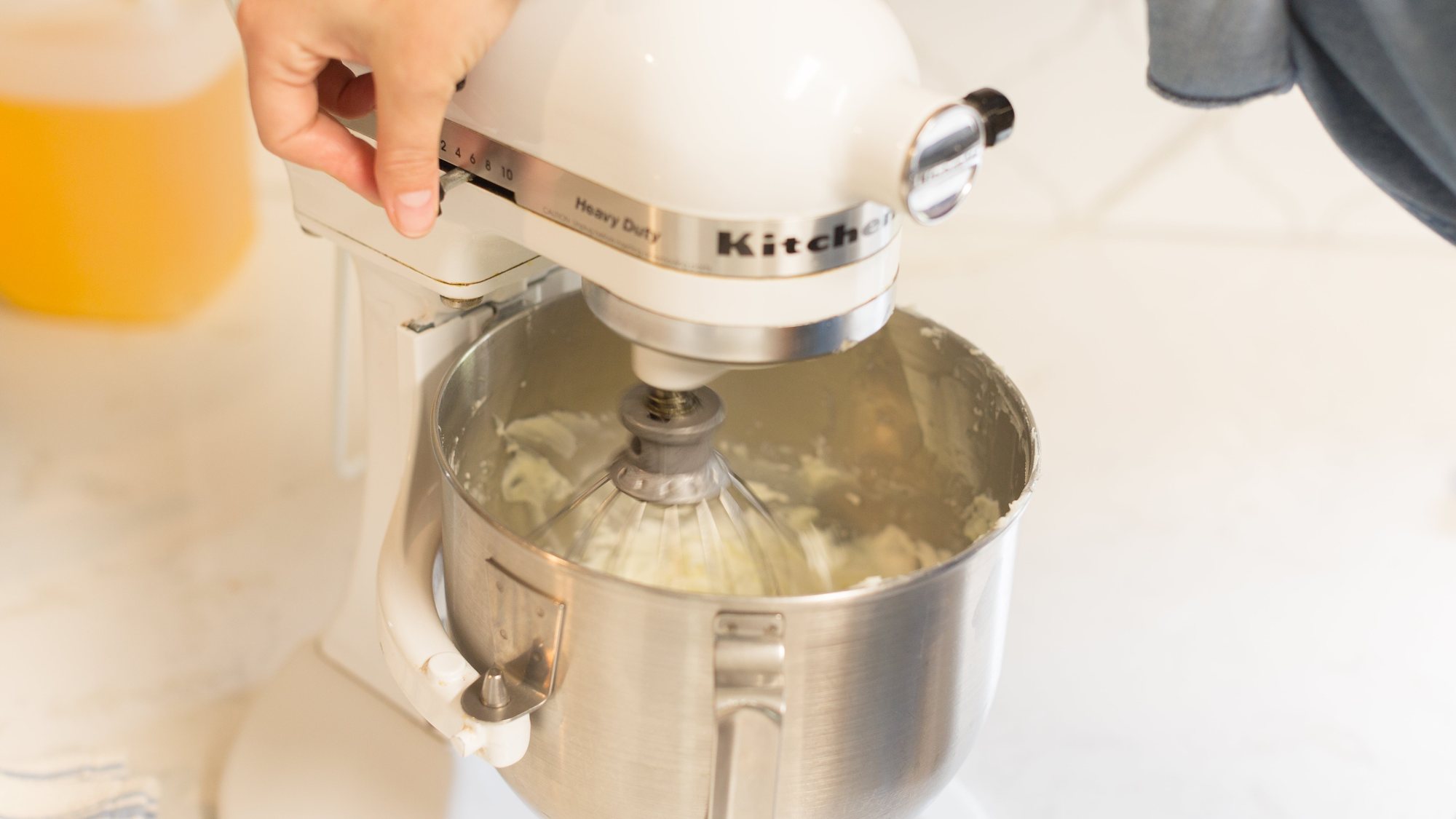 Tallow being whipped in a stand mixer