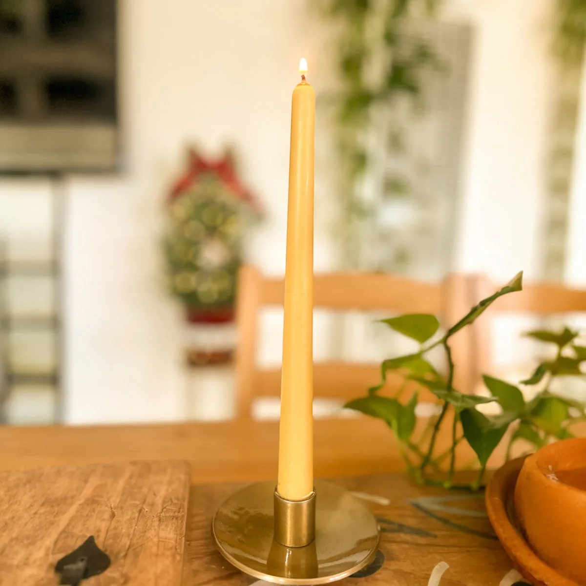 Hand-poured tapered tallow and beeswax candles